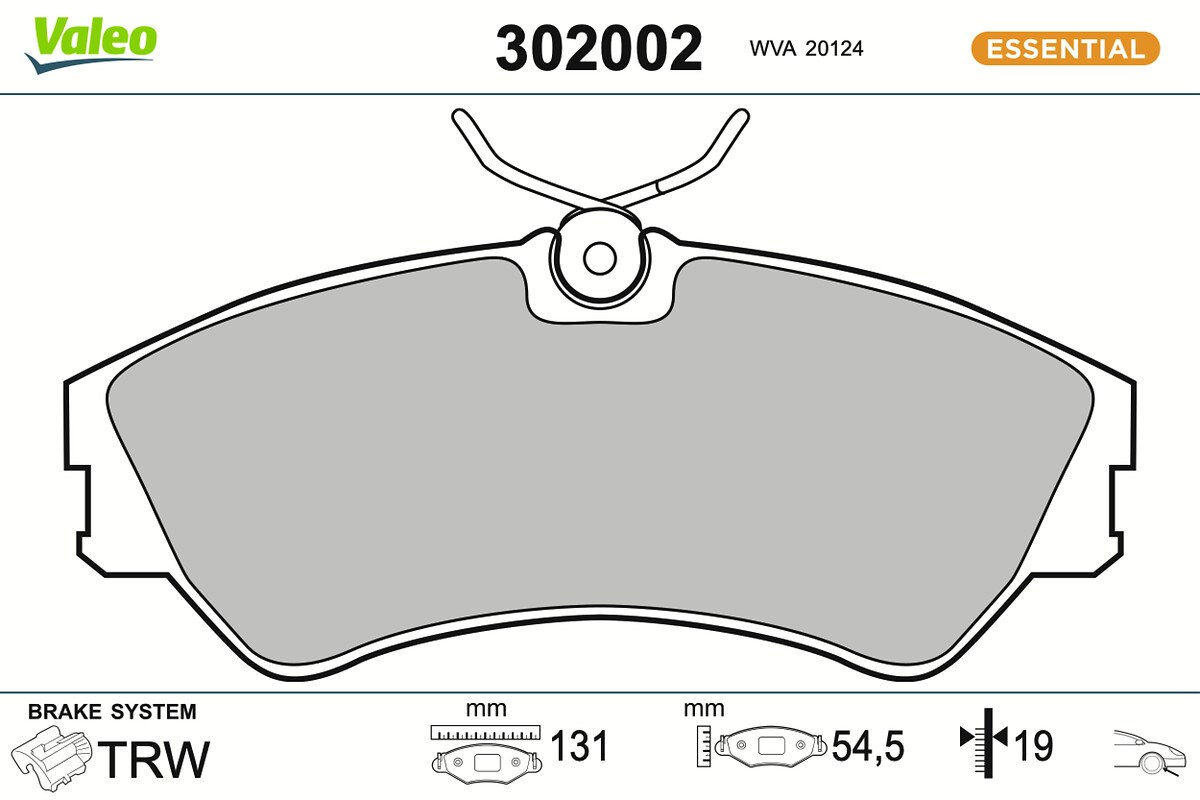 Jeu de 4 plaquettes de frein VALEO ref. 302002